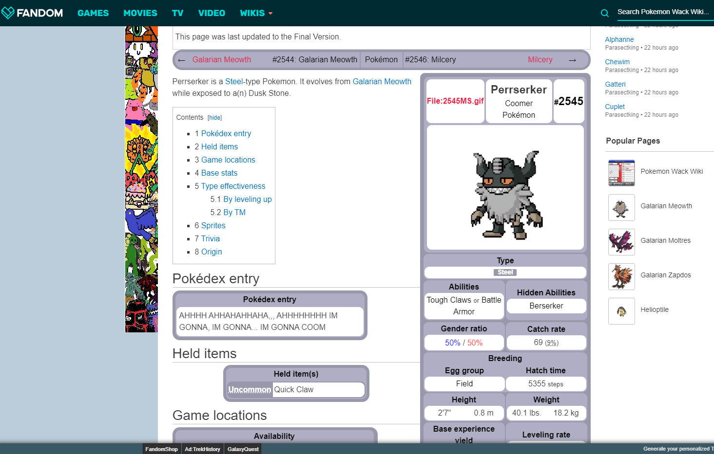 New types, Pokemon Wack Wiki