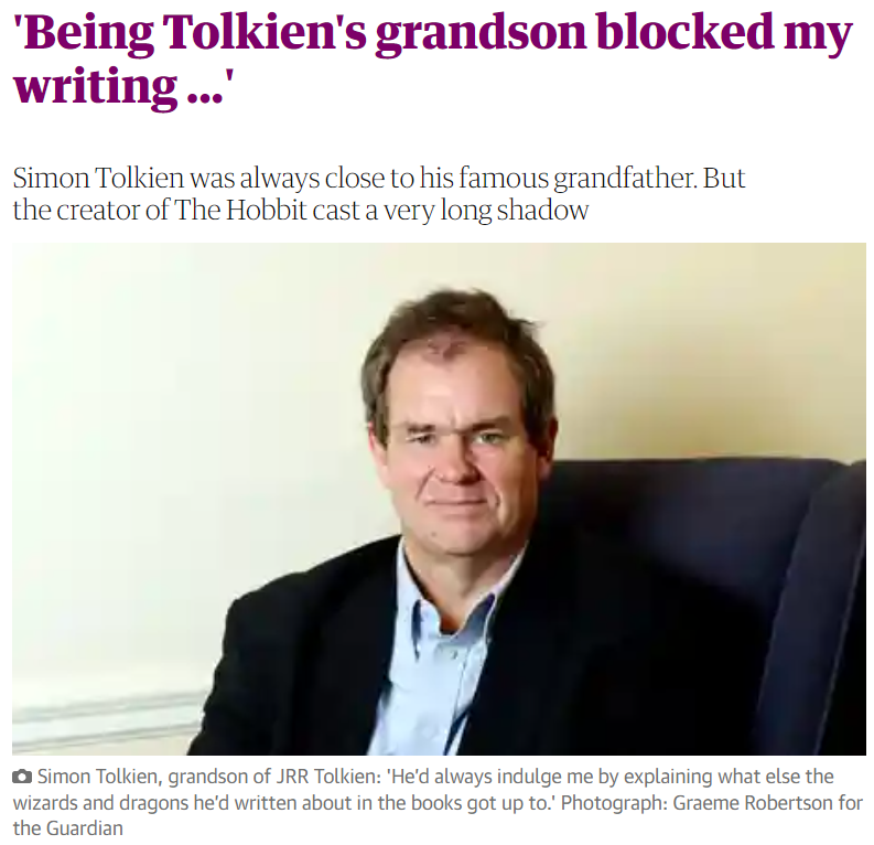 Being Tolkien's grandson blocked my writing ', Family