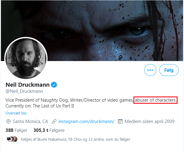Dr. Uckmann (@Neil_Druckmann) I Twitter > neil_druckmann That Last of Us  dude. Currently on: this, that, and the other. Santa Monica, CA. Joined  April People also ask How do I contact Neil